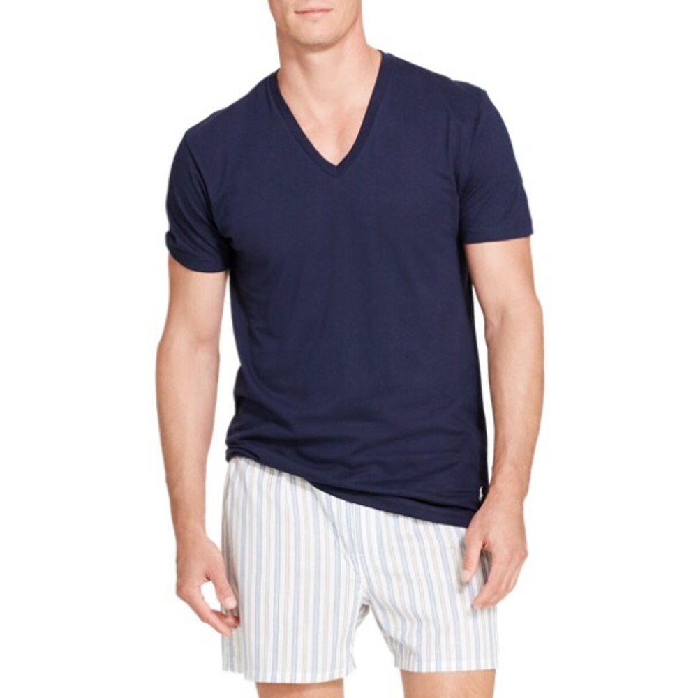 Navy blue Men’s Polo by Ralph Lauren v-neck shirt - Picture 1 of 6